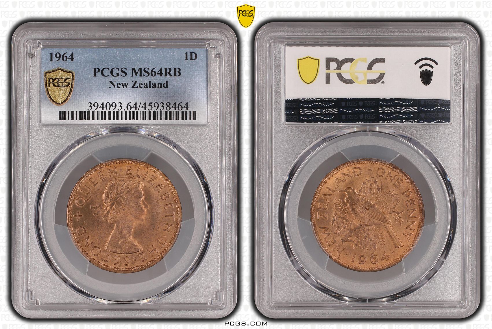 1964 New Zealand Penny PCGS - MS64RB -464