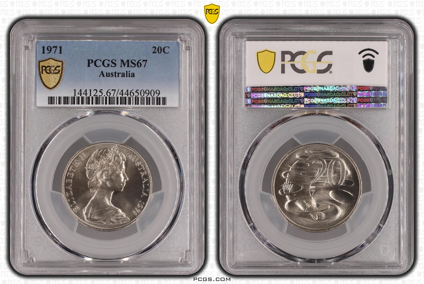 31 · 1971 Australia Twenty Cent, 20c PCGS - MS67 -909