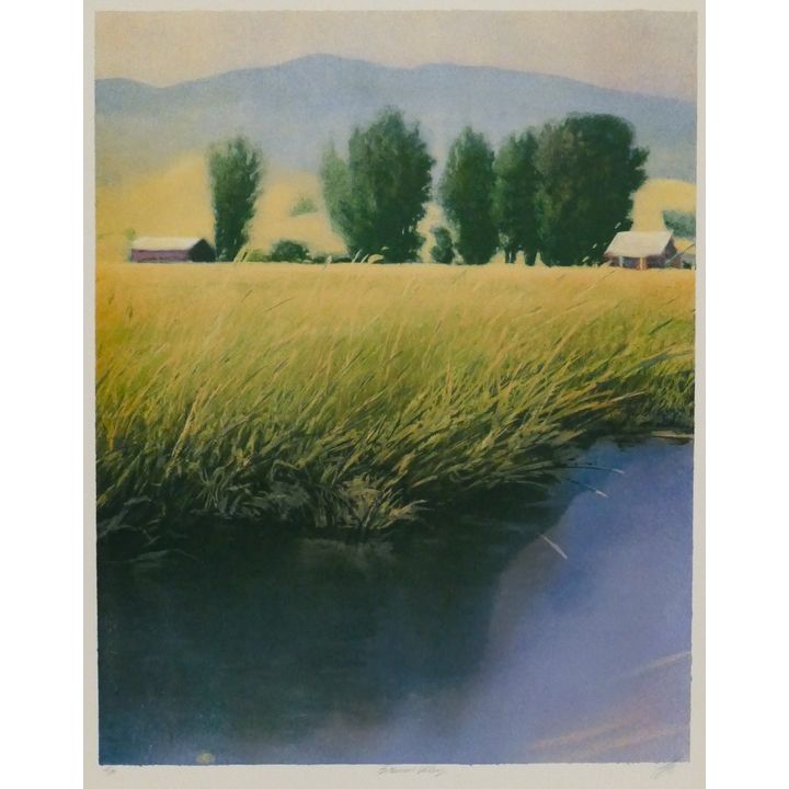June Stratton ''Bitterroot Valley'' S/N Color Lithograph 37''x29.5'' Sheet