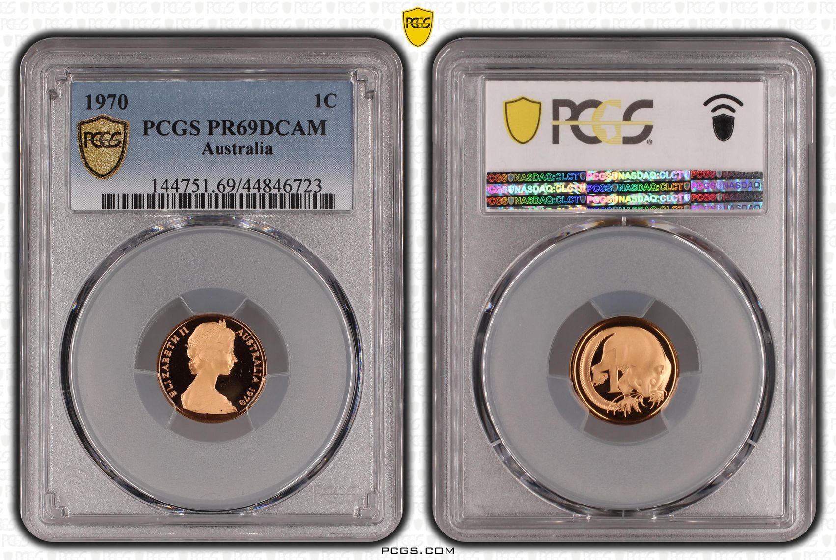 332 · 1970 Australia One Cent, 1c PCGS - PR69DCAM -723