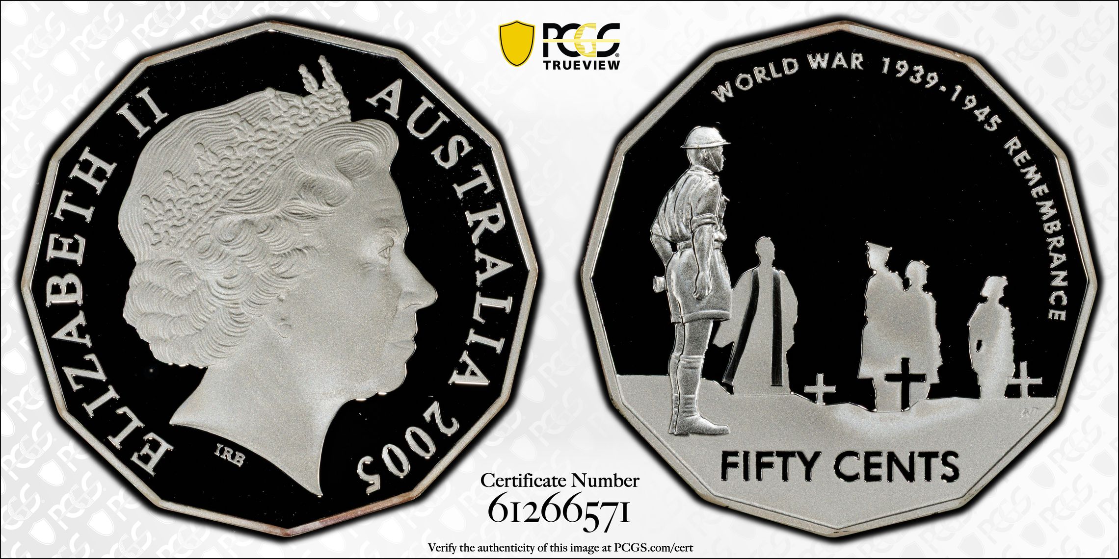Remembrance Silver, Fifty Cent, 2005, PCGS PR69DCAM
