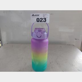 3 PIECE WATER BOTTLES - 2L 1L 0.5L - BLUE PURPLE - MOTIVATIONAL - PURPLE / BLUE - 29 CM