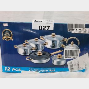 12PCS STAINLESS STEEL COOKWARE SET POTS AND PANS WITH STAY-COOL HANDLES -