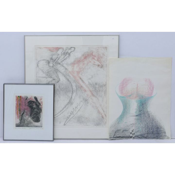 3pc Pilchuck School 1980's Etchings & Drawing
