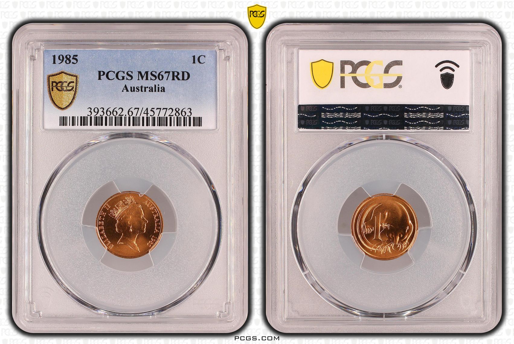 Elizabeth II, One Cent, 1985, PCGS MS 67RD