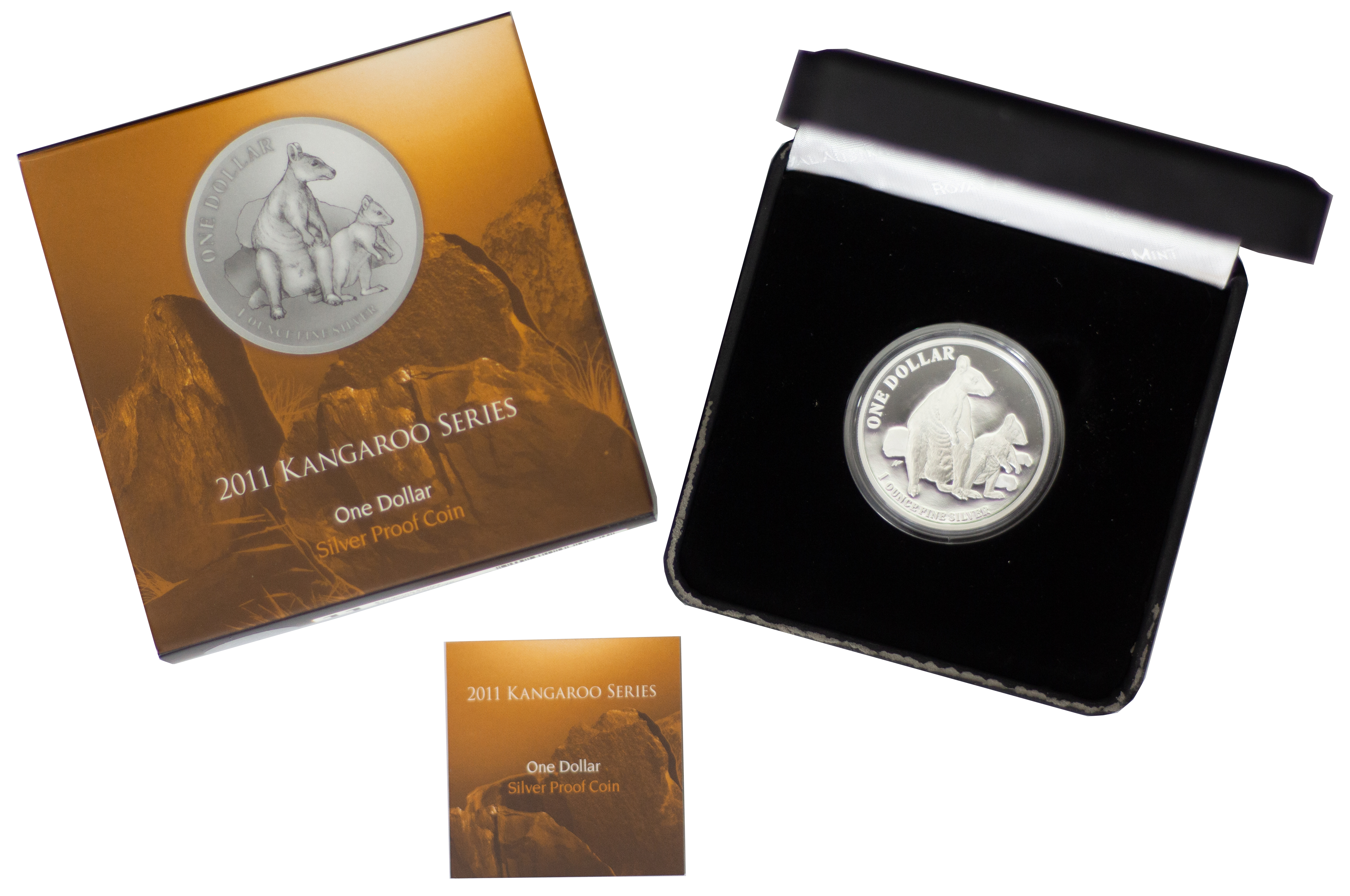 2011 RAM $1 Kangaroo Series (Rock-Wallaby) Fine 1oz Silver Proof -Box&COA