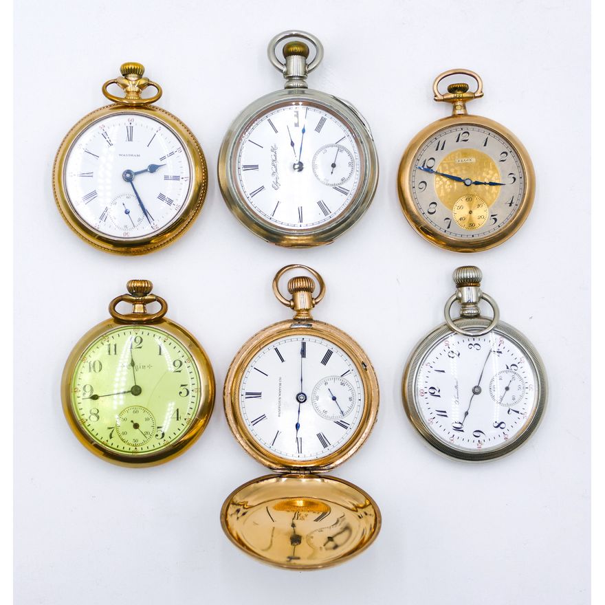 Box 6pc Antique Pocket Watches