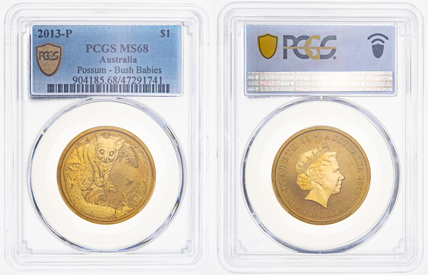 Possum - Bush Babies, One Dollar, 2013-P, PCGS MS 68