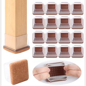 Furniture Floor Protectors Anti Scuff Fits Round or Sqaure Legs 24 Pack Transparent |