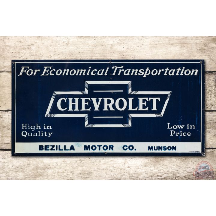 Chevrolet For Economical Transportation Embossed Tin Sign