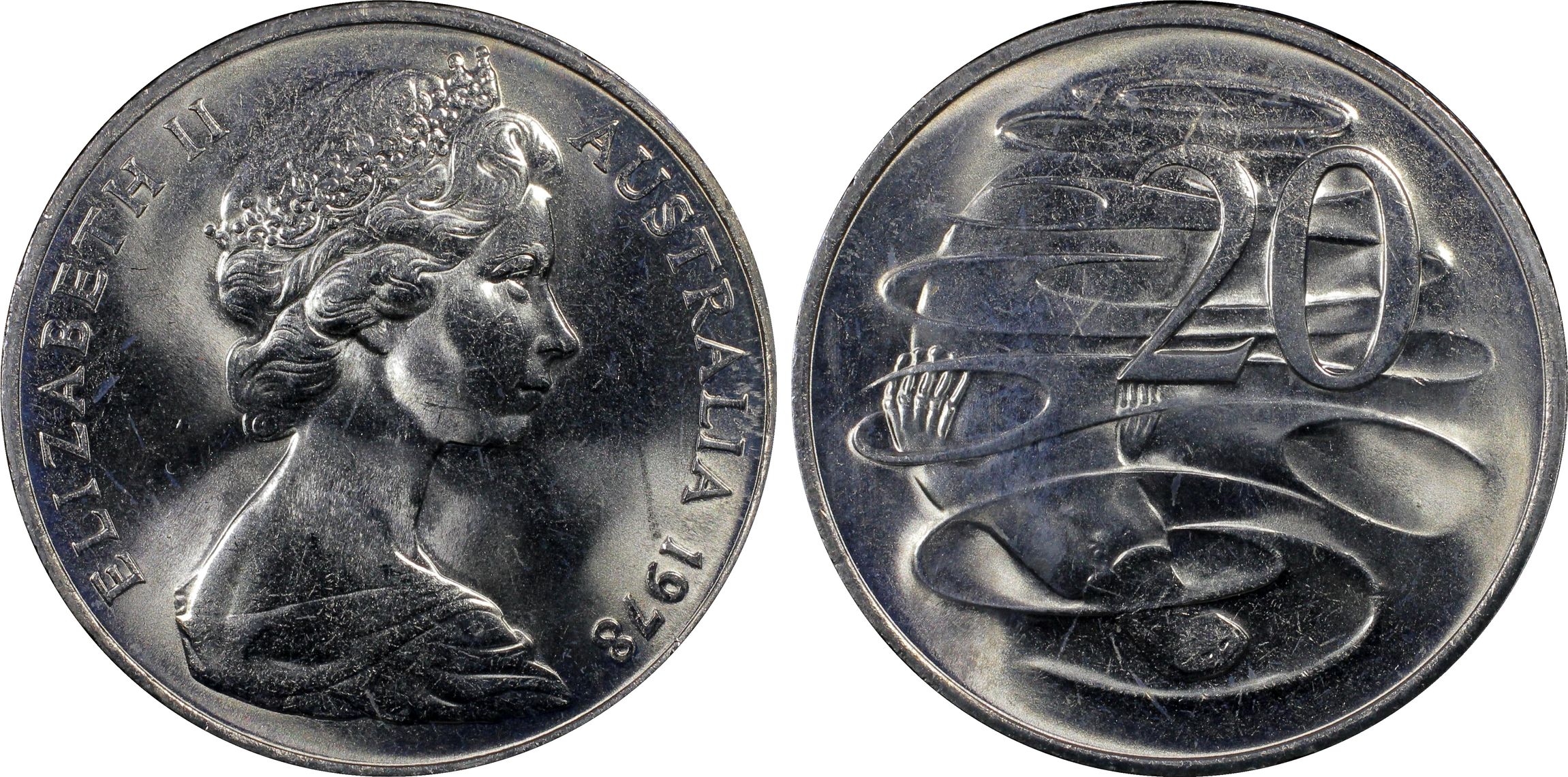 Elizabeth II, Twenty Cent, 1978, PCGS MS66