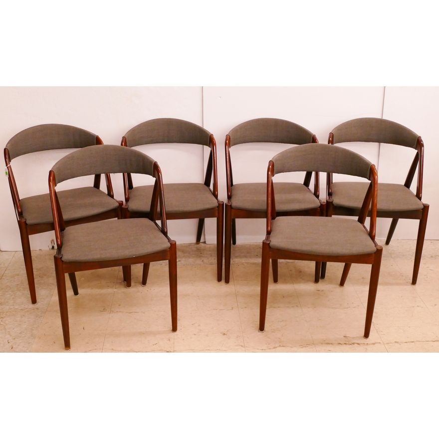 Set 6pc Kai Kristiansen Rosewood Midcentury Dining Chairs- 30x20x20''