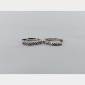 White Gold Huggie Earrings With 0.100cts Diamonds Colour Ij Clarity Vs/Si - 51533/24