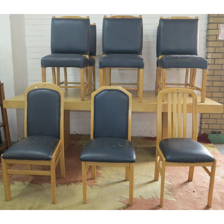 DINING TABLE AND 9 CHAIRS