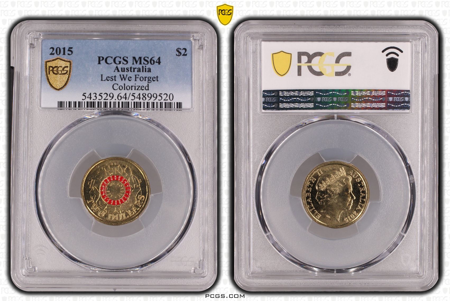 Lest We Forget Colorized, Two Dollar, 2015, PCGS MS64