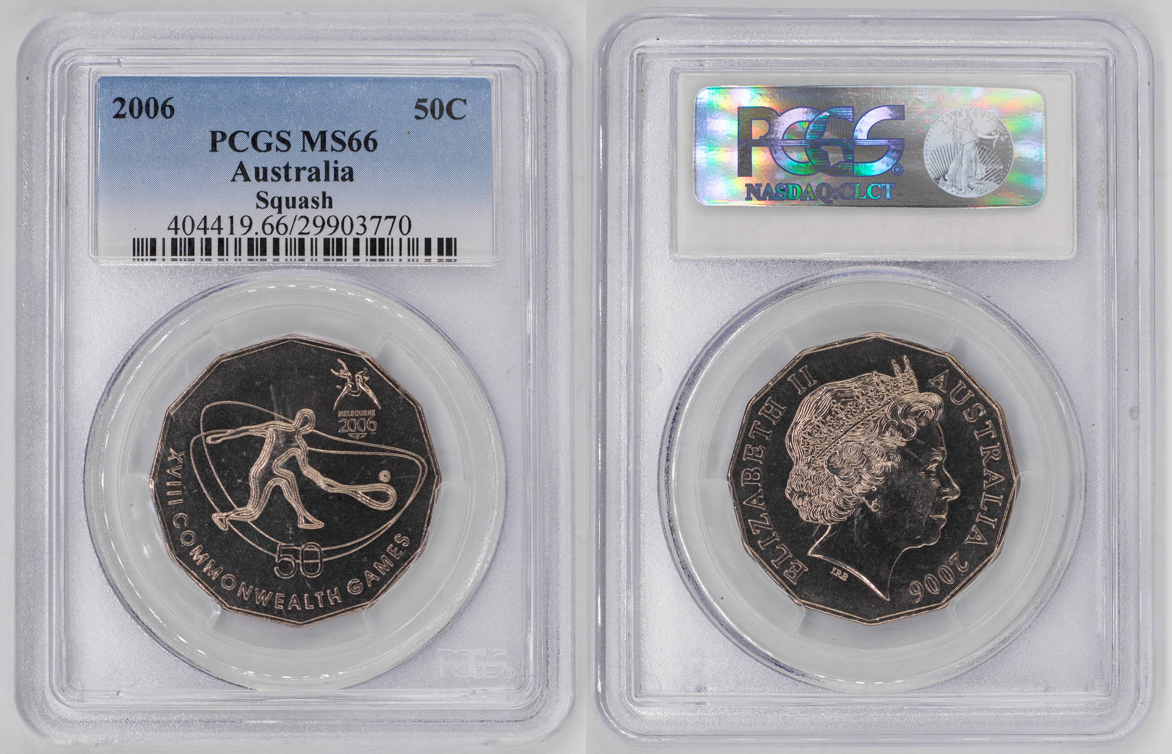 Elizabeth II, Squash, Fifty Cent, 2006, PCGS MS66