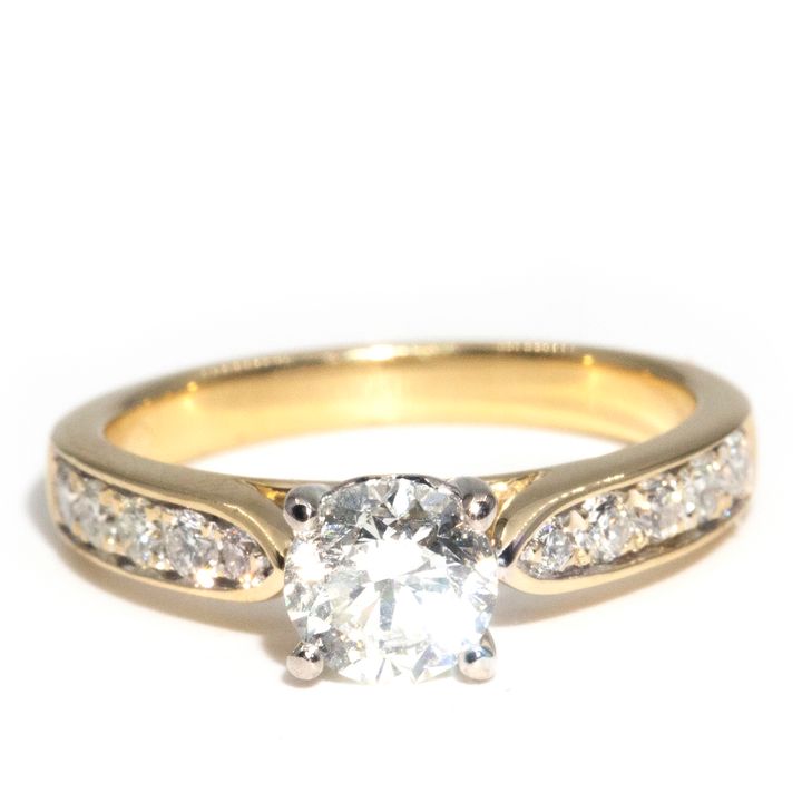 0.99 Carat Total Diamond Weight 18 Carat Gold Ring, Circa 1990