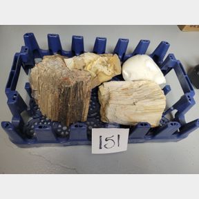 Slag glass petrified wood and other decorative rock