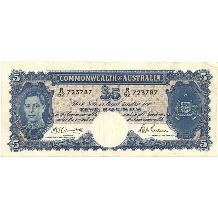 Armitage/McFarlane, Five Pounds, 1941,  gVF