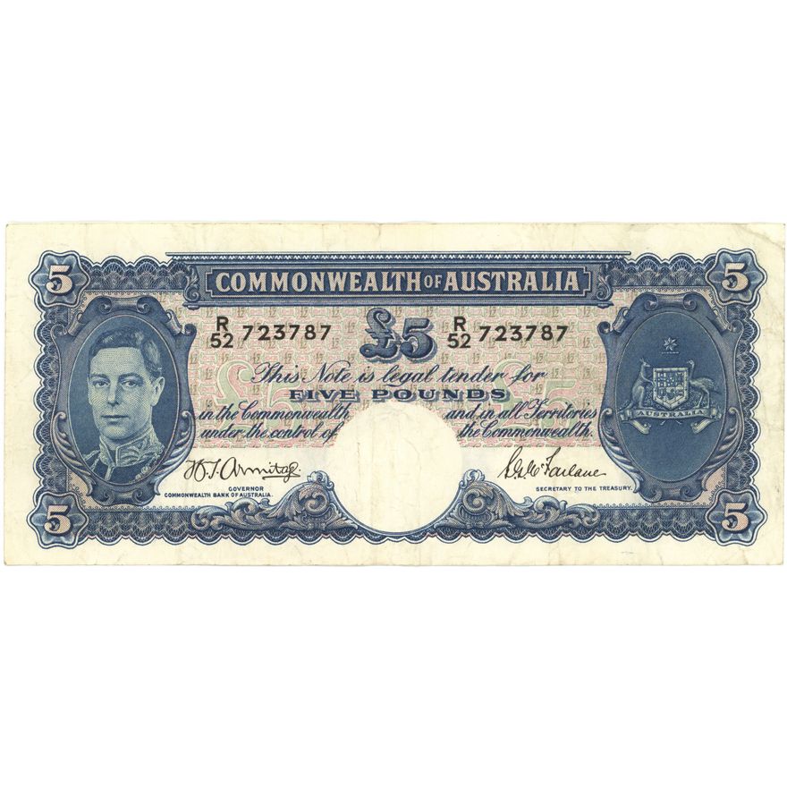 Armitage/McFarlane, Five Pounds, 1941,  gVF