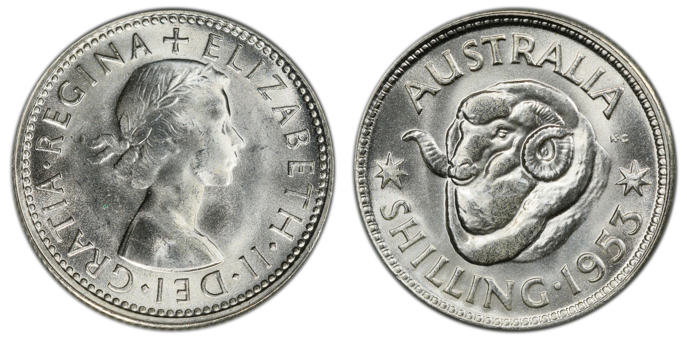 Elizabeth II, , Shilling, 1953(m), PCGS MS65