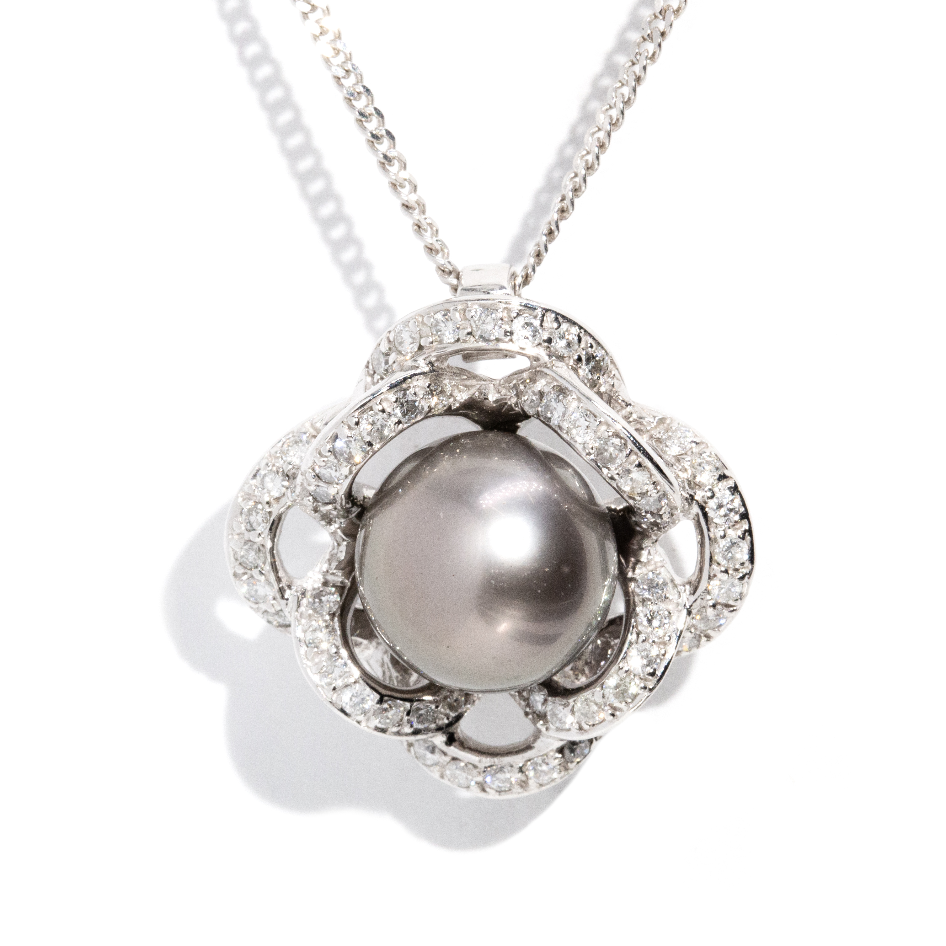 314 · Tahitian Pearl & Diamond Pendant with Chain