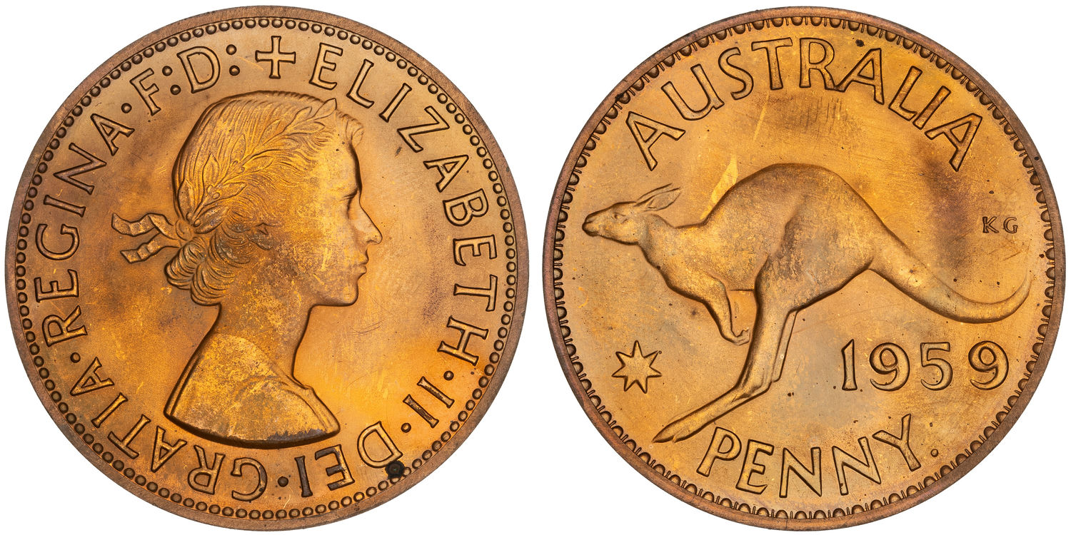 Elizabeth II, Penny, 1959-Y., FDC