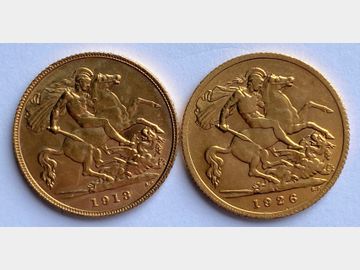 1913 & 1926 GEORGE V GOLD HALF SOVEREIGNS