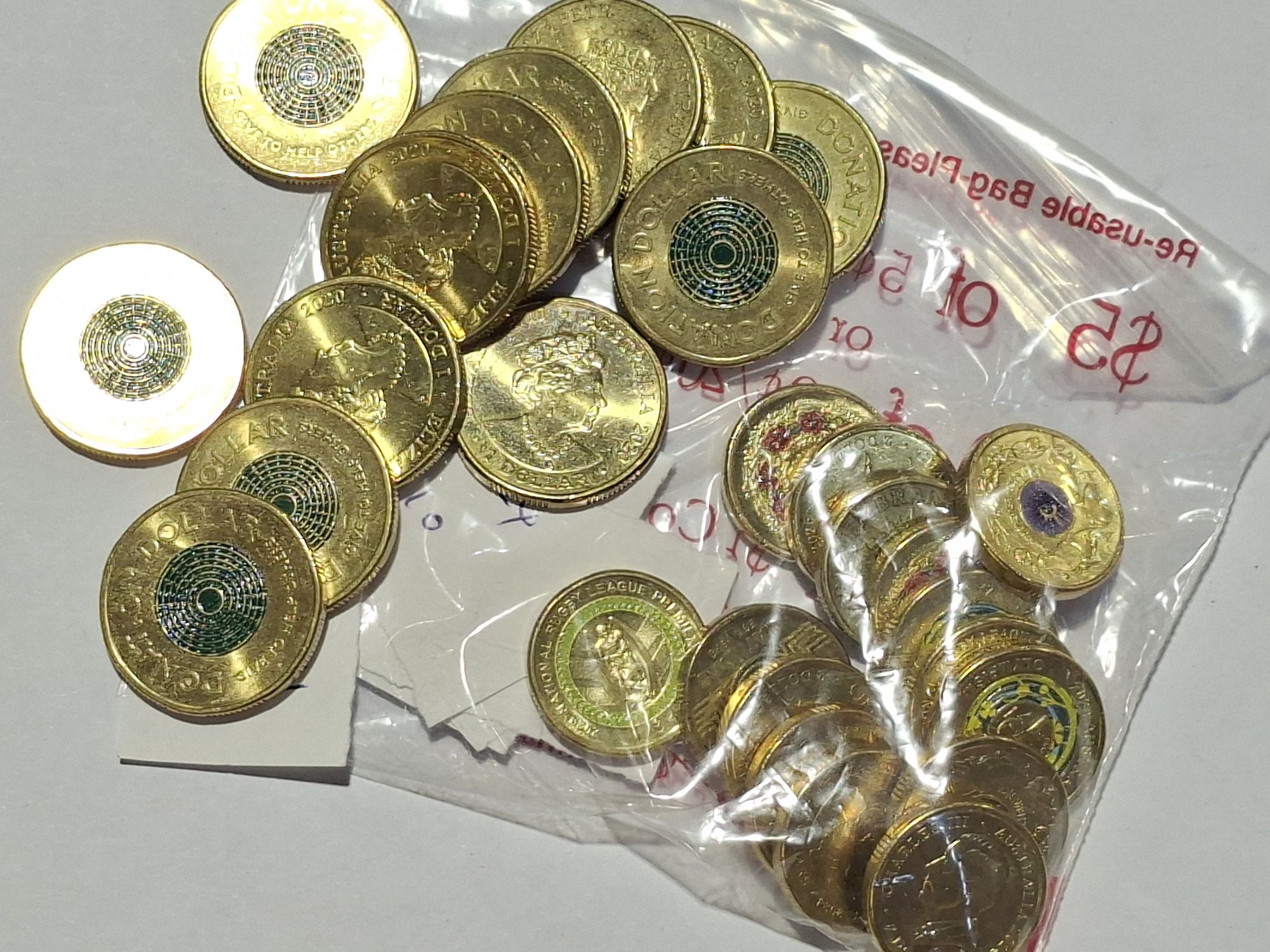Australian $1 And $2 Coloured Coins