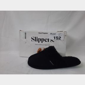 HUSH PUPPIES AARON MIRCROFIBRE SLIPPER - BLACK - UK 11