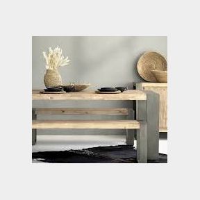 ANCHOR HOME DINING TABLE BENCH SET WITH 4 CHAIRS BROWN WOOD METAL