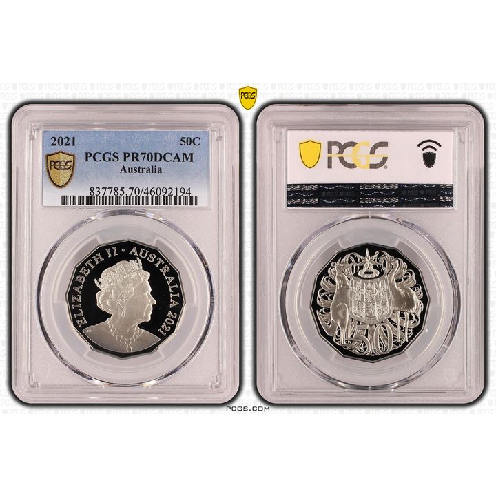 2021 Australia Fifty Cent, 50c PCGS - PR70DCAM POP 206/0 -194