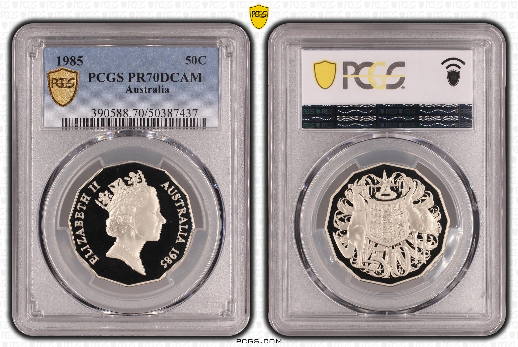 POP 11/0, Fifty Cent, 1985, PCGS PR70DCAM
