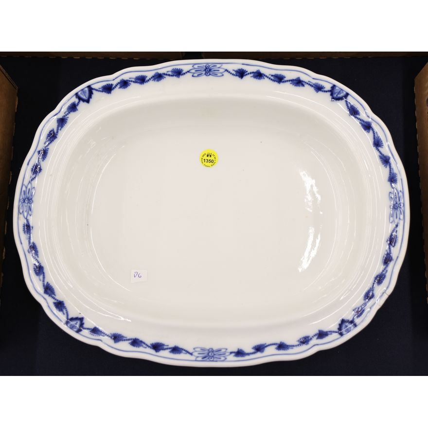 Antique Meissen Blue & White Serving Bowl 14''