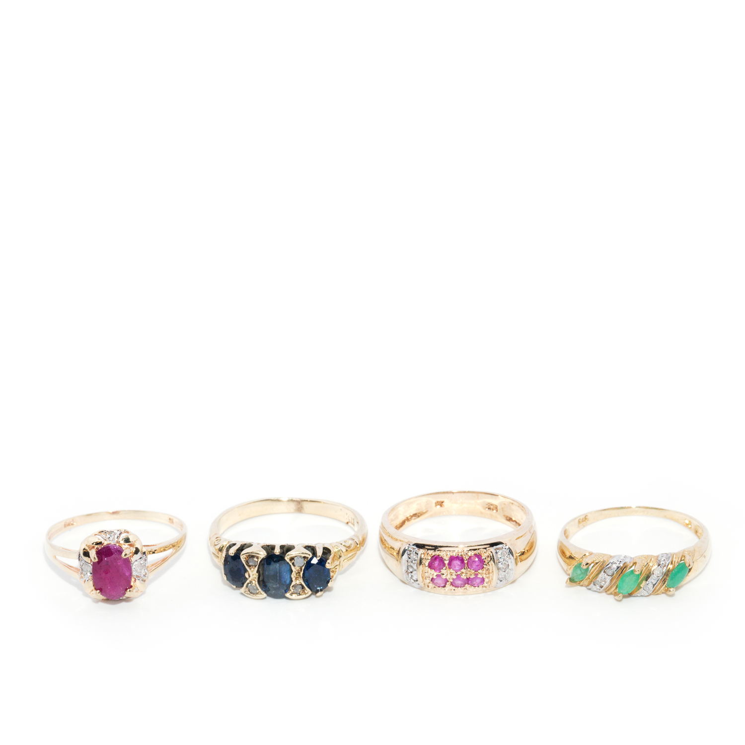 37 · Four 9 Carat Gold Rings