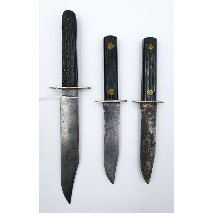 3pc Antique American Bowie Knives