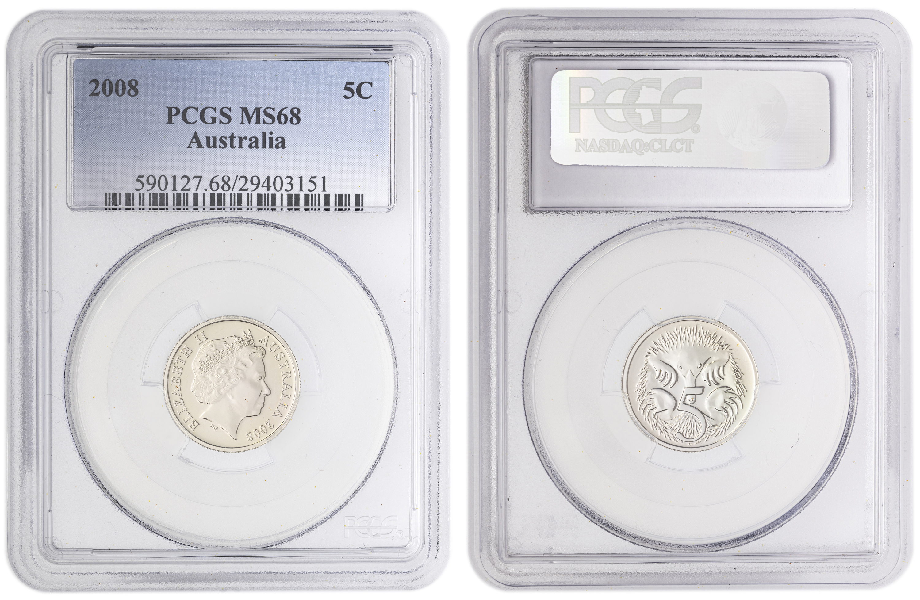 , Five Cent, 2008, PCGS MS68