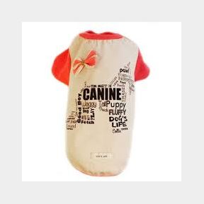Dogs Life - Canine Waggy Tail Tee With Bow Pink - Small - Dimensions: 23cm x 15cm x 1cm (26g) | SM 51718/1417 B2 (S7)