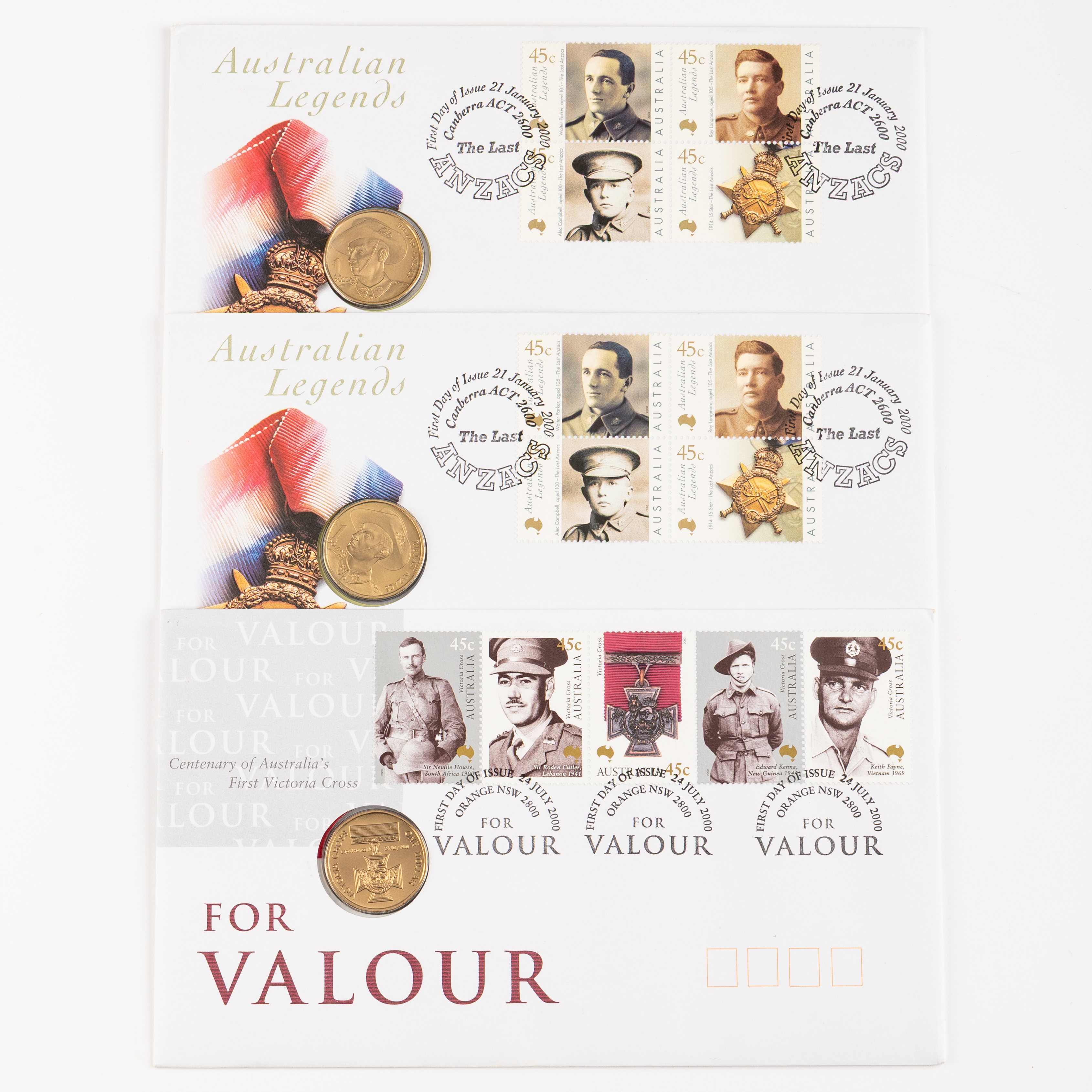 Elizabeth II, Victoria Cross & The Last ANZACS, One Dollar, 2000, UNC