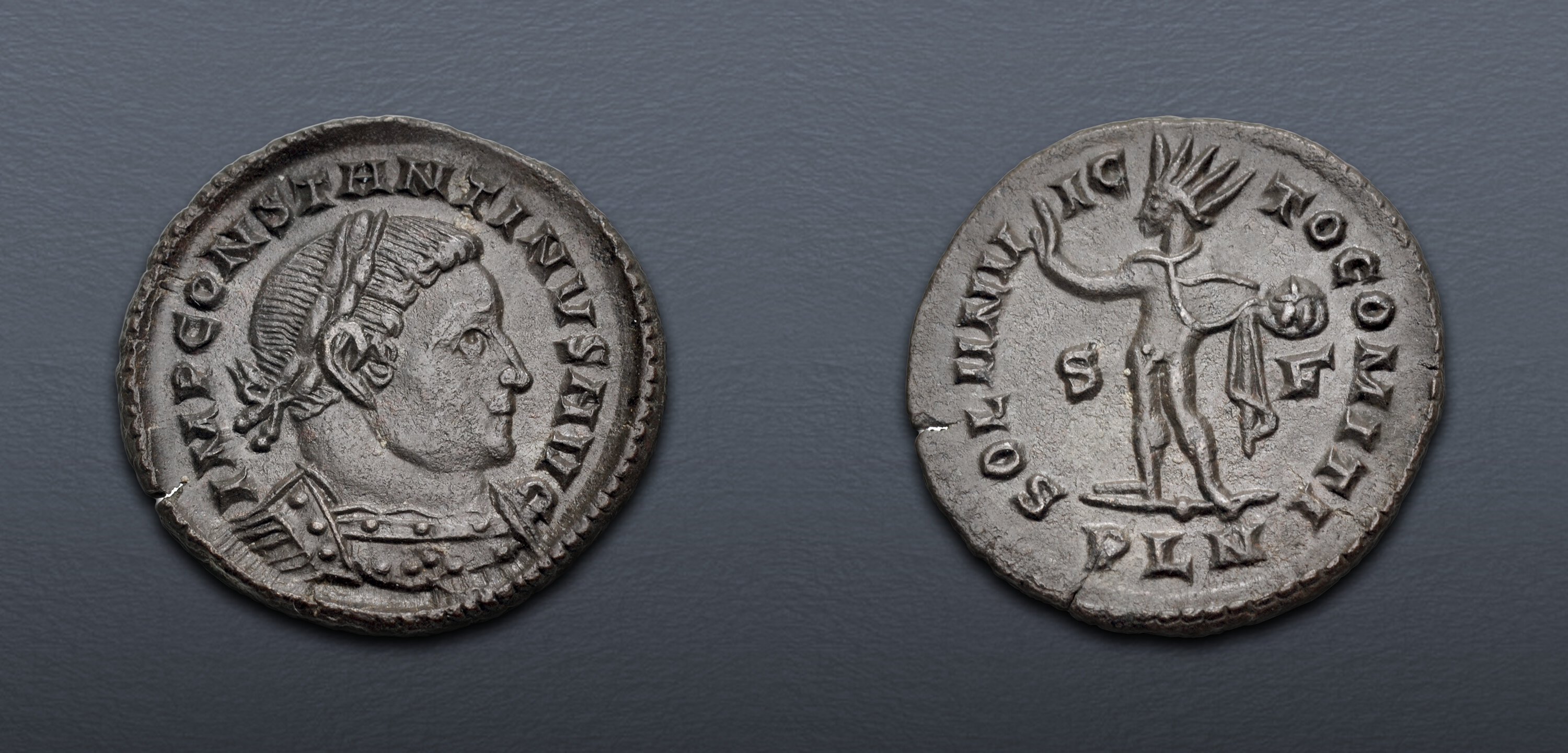 Constantine I. AD 307/310-337. Æ Follis (21mm, 3.36 g, 7h). SOLI 