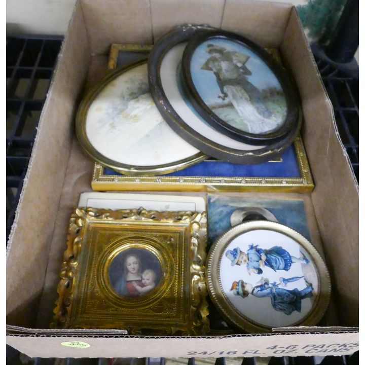 Box Victorian Small Framed Lithographs- 8pc