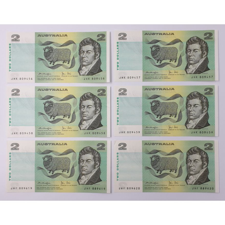 Consec. Runs of K/S $2 Notes (x2)