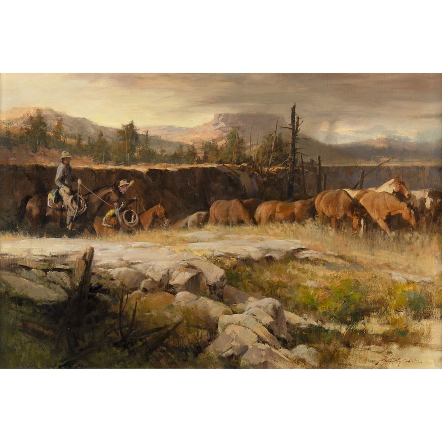 Howard Rogers (1932- ): Roundin' Up the Horses