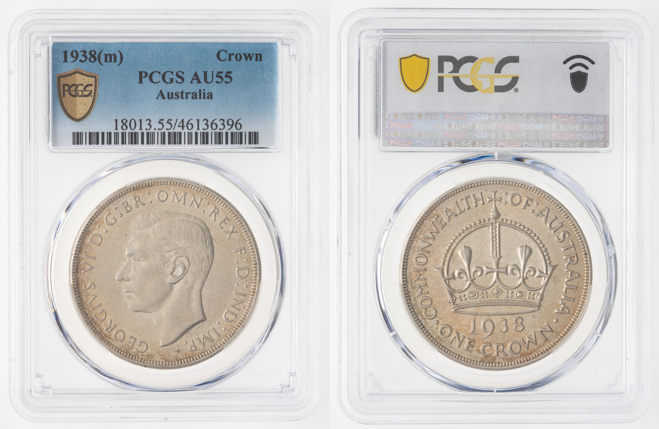 George VI, Crown, 1938, PCGS AU 55