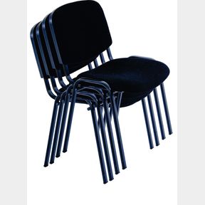 Contract Fabric Stacking Office Chairs-4 per box-Black