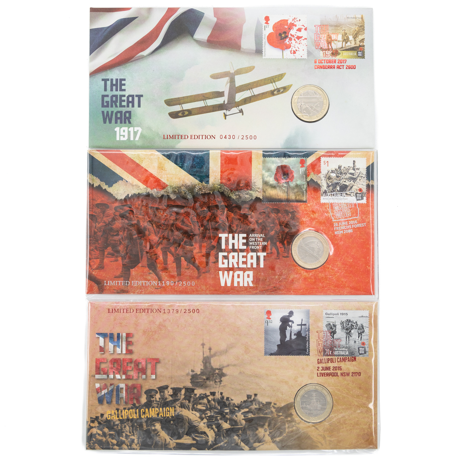 Elizabeth II, Australia Post, Two Pounds, 2015 - 2017, UNC