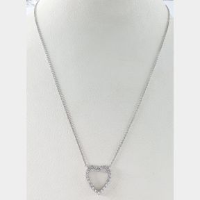 18CTWHITE GOLD HEART NECKLACE WITH 0.660CT DIAMONDS COLOUR IJ CLARITY VS/SI - 51929/3439