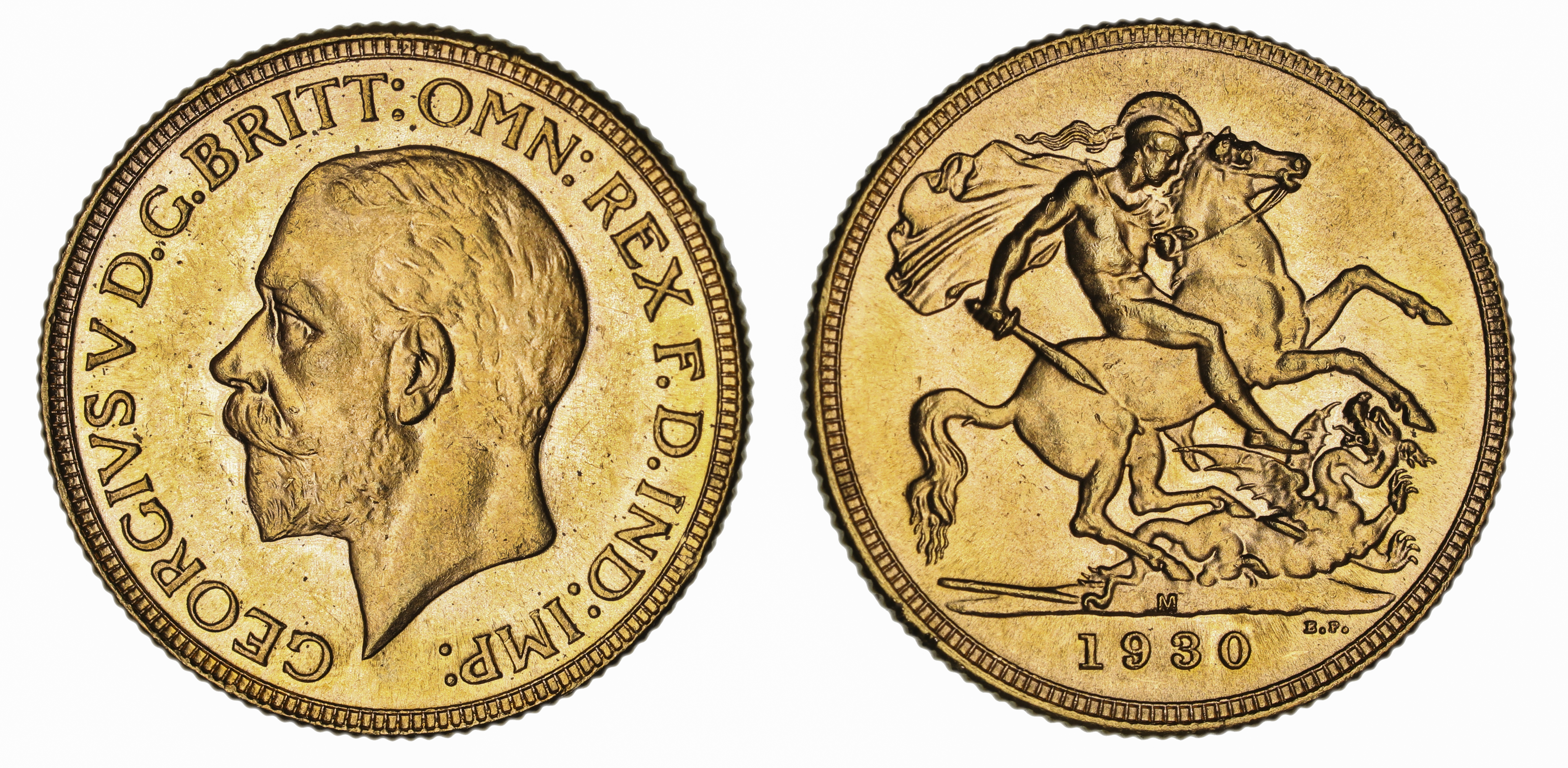 George V, St. George Reverse - Melbourne Mint, Sovereign, 1930, UNC