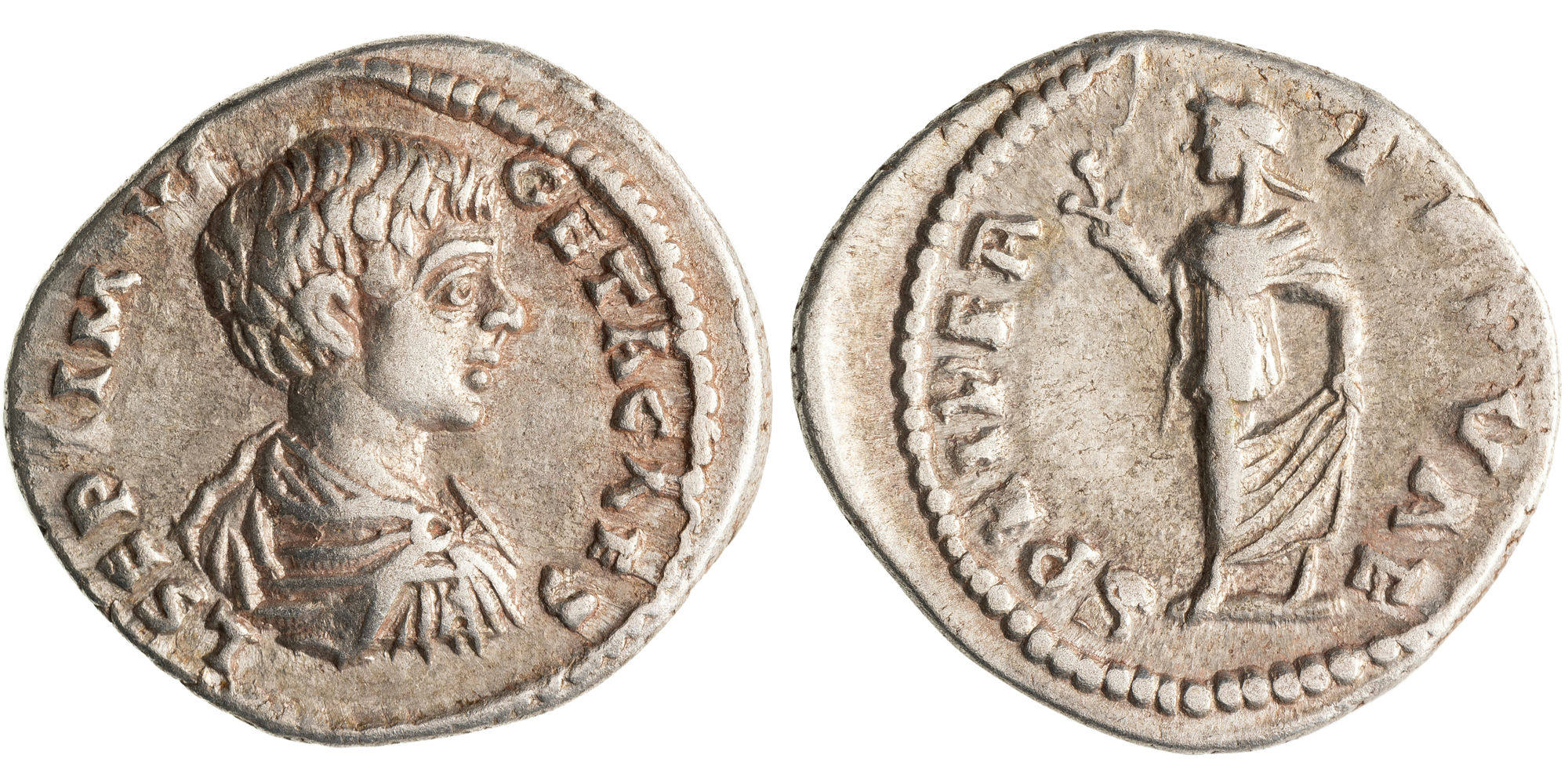 Geta, Denarius, 199 AD, gVF