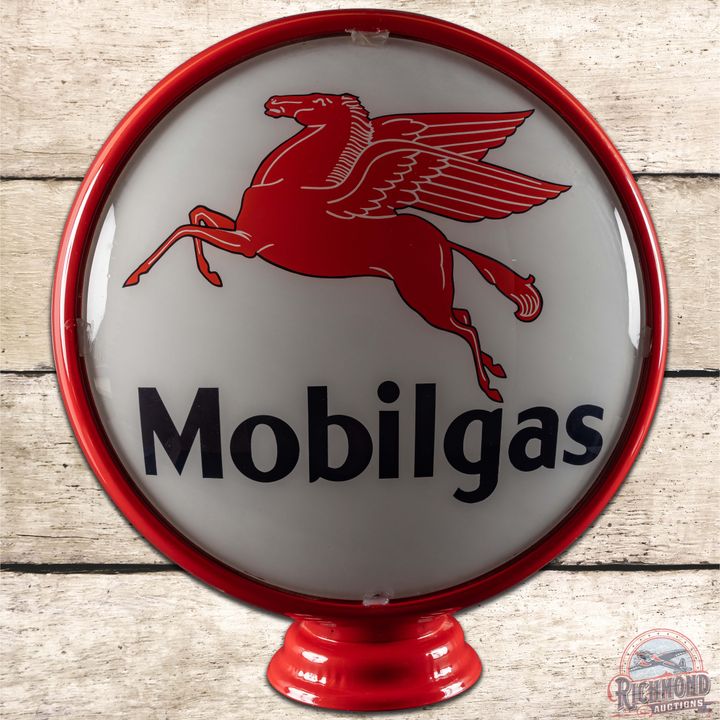 Mobilgas 16.5" Lenses w/ Metal Gas Pump Globe Body w/ Pegasus